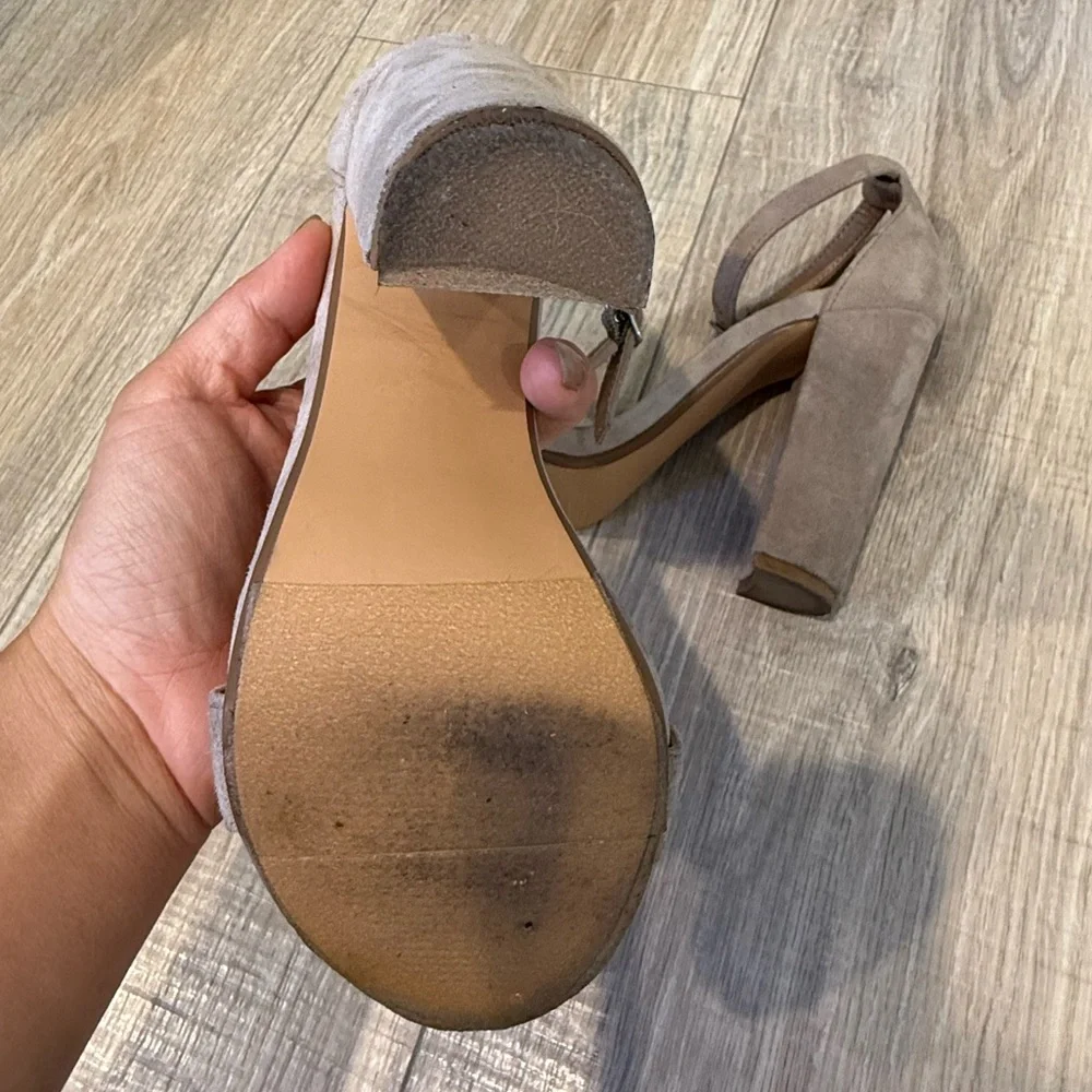 Steve Madden Gray Heeled Sandals with Block Heel size 5.5